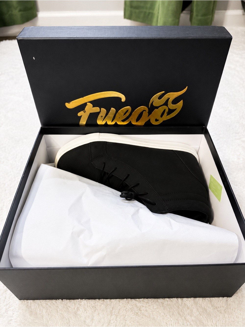 Fuego Black High-Top Wedge Sneakers with White Sole - Picture 2 of 4